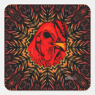 Blazing Brahma Vierkante Sticker