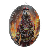 **"Blazing Bravery: The Otter Firefighter"** Dartbord (Voorkant Links)