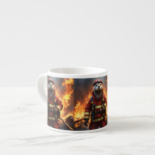 **"Blazing Bravery: The Otter Firefighter"** Espresso Kop