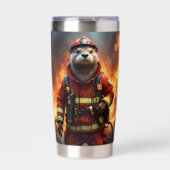 **"Blazing Bravery: The Otter Firefighter"** Geïsoleerde Drinkbeker (Voorkant)