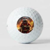 **"Blazing Bravery: The Otter Firefighter"** Golfballen (Voorkant)