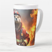 **"Blazing Bravery: The Otter Firefighter"** Latte Mok (Rechterhoek)
