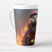 **"Blazing Bravery: The Otter Firefighter"** Latte Mok (Linkerhoek)