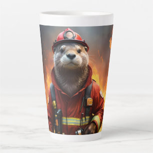 **"Blazing Bravery: The Otter Firefighter"** Latte Mok