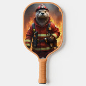 **"Blazing Bravery: The Otter Firefighter"** Pickleball Paddle (Achterkant)