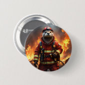 **"Blazing Bravery: The Otter Firefighter"** Ronde Button 5,7 Cm (Voorkant /achterkant)