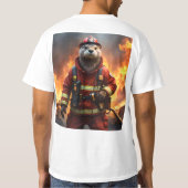 **"Blazing Bravery: The Otter Firefighter"** T-shirt (Achterkant)