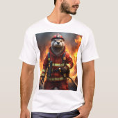 **"Blazing Bravery: The Otter Firefighter"** T-shirt (Voorkant)