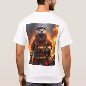 **"Blazing Bravery: The Otter Firefighter"** T-shirt (Achterkant)