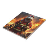 **"Blazing Bravery: The Otter Firefighter"** Tegeltje (Zijkant)