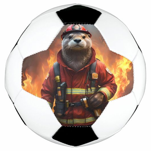 **"Blazing Bravery: The Otter Firefighter"** Voetbal (Voorkant)