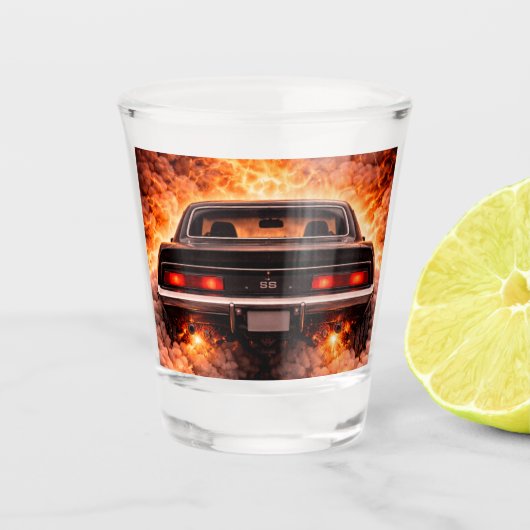 Blazing Burnout SS Shot Glas (Voorkant)