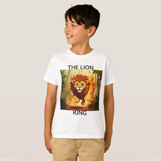 Blazing Courage - Lion in Flames T-shirt (Voorkant volledig)