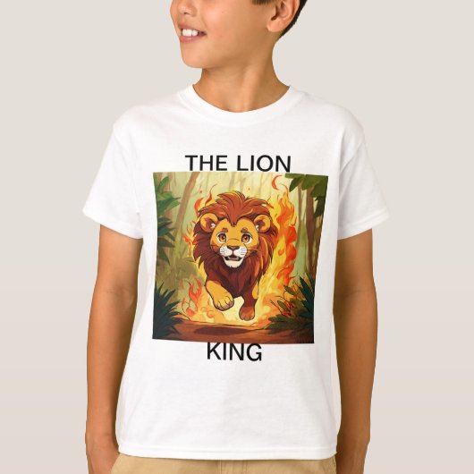 Blazing Courage - Lion in Flames T-shirt (Voorkant)