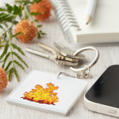 Blazing Fire Acryl Sleutelhanger (Voorkant Rechts)