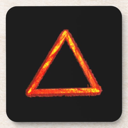 Blazing Fire Element Alchemy Symbool Bier Onderzetter (Voorkant)