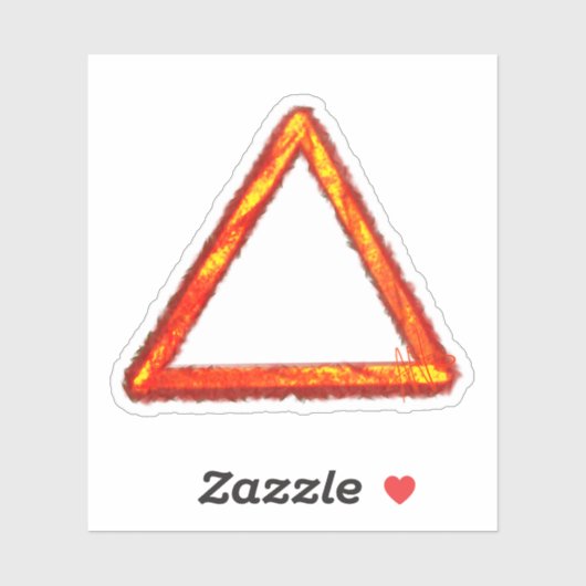 Blazing Fire Element Alchemy Symbool Custom Sticker (Vel)