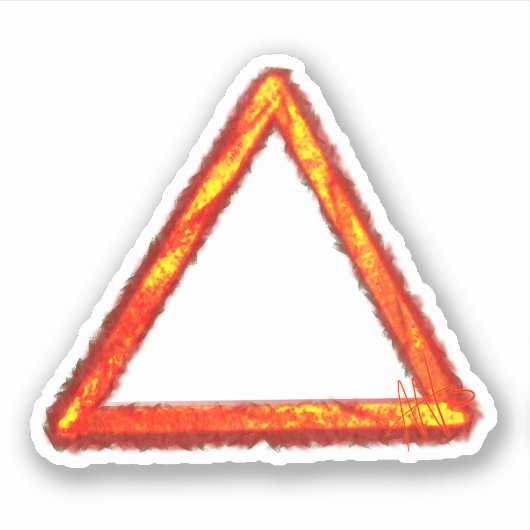 Blazing Fire Element Alchemy Symbool Custom Sticker (Voorkant)