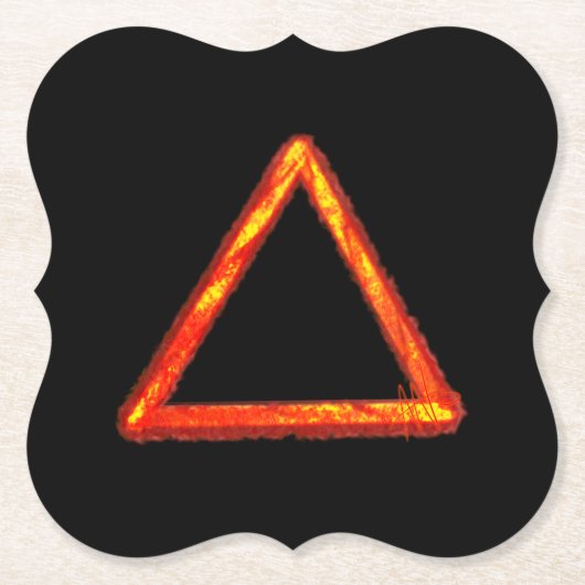 Blazing Fire Element Alchemy Symbool Kartonnen Onderzetters (Voorkant)