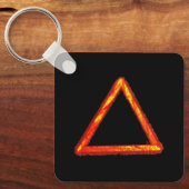 Blazing Fire Element Alchemy Symbool Metaal Sleutelhanger (Voorkant)