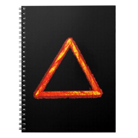 Blazing Fire Element Alchemy Symbool Notitieboek (Voorkant)