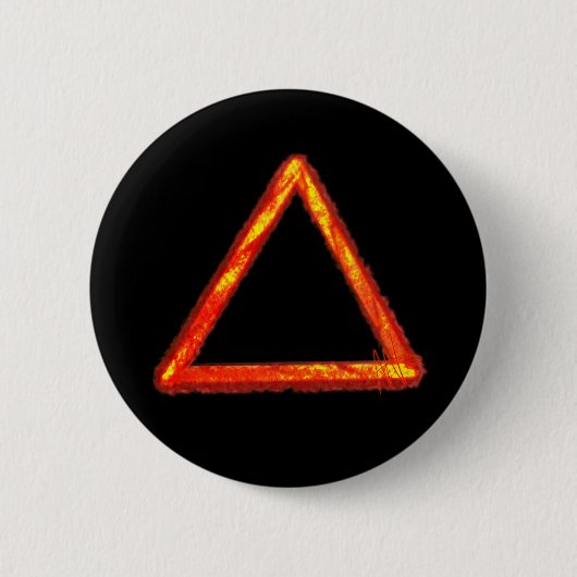 Blazing Fire Element Alchemy Symbool Ronde Button 5,7 Cm (Voorkant)