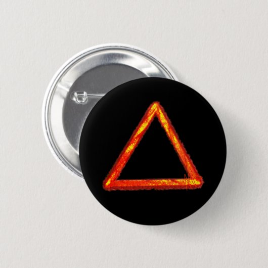 Blazing Fire Element Alchemy Symbool Ronde Button 5,7 Cm (Voorkant /achterkant)