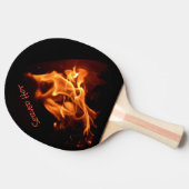 Blazing Flames Fire Served Hot Personalized Tafeltennisbatje (Zijkant)