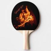Blazing Flames Fire Served Hot Personalized Tafeltennisbatje (Voorkant)