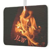 Blazing Flames Fotografisch Vuur met Initialen Luchtverfrisser (Links)