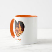 Blazing Flames Heart of Fire Rumi Quote Mok (Voorkant links)