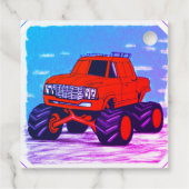 Blazing Fury: De rode monstertruck Bedankjes Labels (Achterkant)