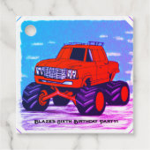 Blazing Fury: De rode monstertruck Bedankjes Labels (Voorkant)