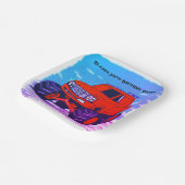 Blazing Fury: De rode monstertruck Papieren Bordje (Gebogen)