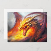 Blazing Fury – Medieval Fire-Breathing Dragon in A Briefkaart (Voorkant / Achterkant)