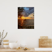 Blazing Gold Sunset Poster (Keuken)