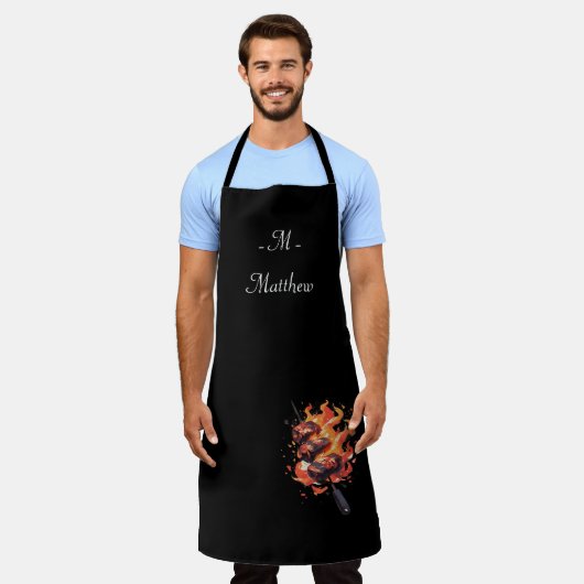 "Blazing Gourmet" gepersonaliseerd Schort van de c (Gedragen)