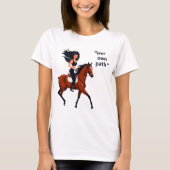 Blazing Her Trail: Vrouw te paard T-shirt (Voorkant)