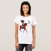 Blazing Her Trail: Vrouw te paard T-shirt (Voorkant volledig)