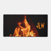 Blazing Hot Flames Fotografisch Zwart Bureaumat (Voorkant)