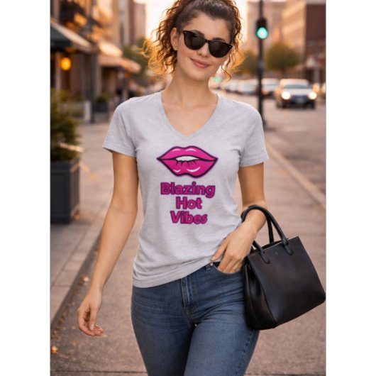 Blazing Hot Vibes Women's Basic V-Neck T-shirt van