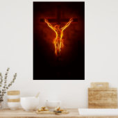 Blazing Jesus Crucifixion Poster (Keuken)