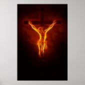 Blazing Jesus Crucifixion Poster (Voorkant)