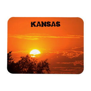 Blazing Oranje Kansas Sunset Magnet Magneet