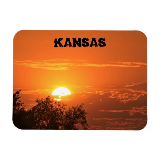 Blazing Oranje Kansas Sunset Magnet Magneet (Horizontaal)