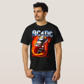 Blazing Rocker Guitar | AC/DC Inspired Biker T-shirt (Voorkant volledig)