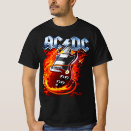 Blazing Rocker Guitar | AC/DC Inspired Biker T-shirt