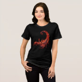 Blazing Scorpion Mythical Creature Fantasy Art Tri-Blend Shirt (Voorkant volledig)