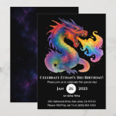 Blazing Spiral Dragon verjaardagsuitnodiging Kaart (Voorkant / Achterkant)