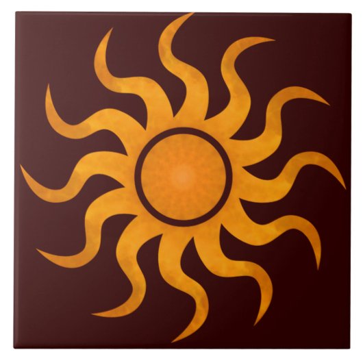 Blazing Sun Chocolate Brown Tile - Groot Tegeltje (Voorkant)
